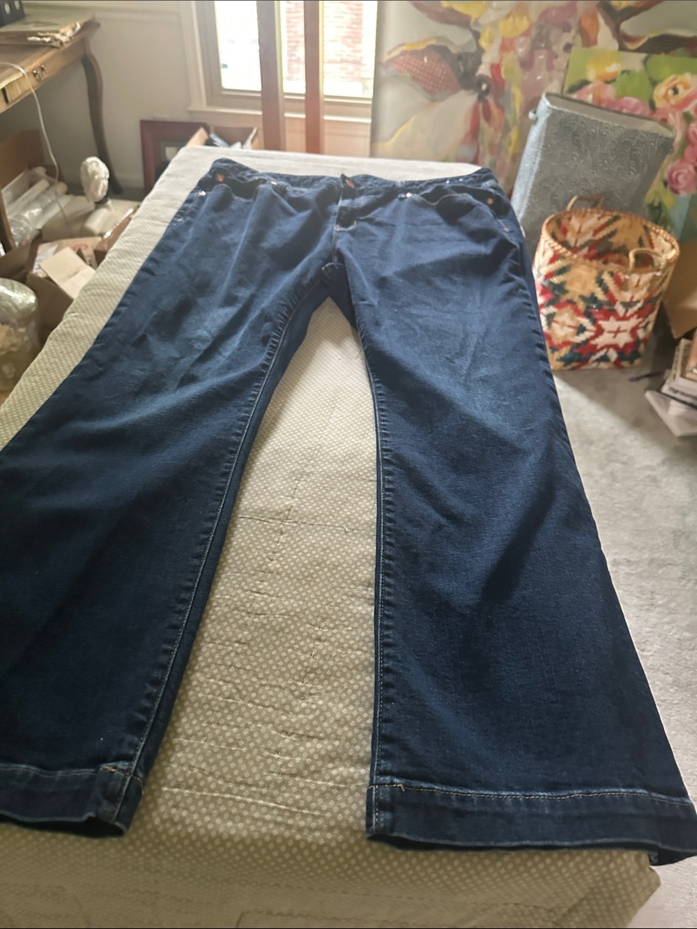 GAP Women's Straight-Leg Jeans in Dark Blue